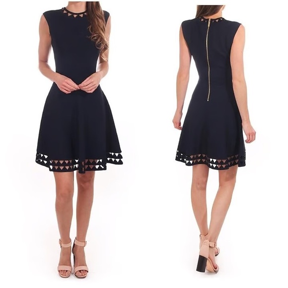 Ted Baker London Dresses & Skirts - Ted Baker- KATHRYN Knit Navy Blue Cut Out Skater Dress